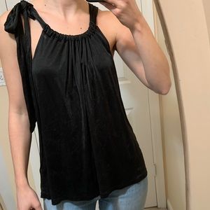 EXPRESS satin halter tie neck top